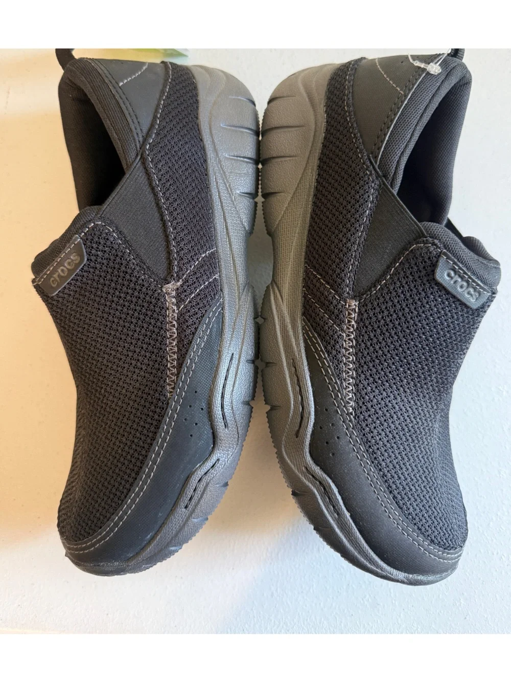 Crocs Men’s Swiftwater Mesh Moc Shoes Black Casual Slip On Loafer Size 9 M